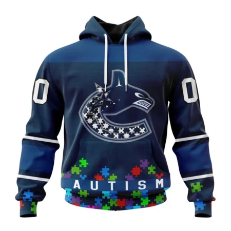 NHL Vancouver Canucks, Specialized Unisex Kits Hockey Fights Against Autism,QTNHL080524A2646