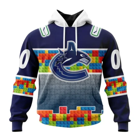 NHL Vancouver Canucks Special Autism Awareness Design ,QTNHL080524A269