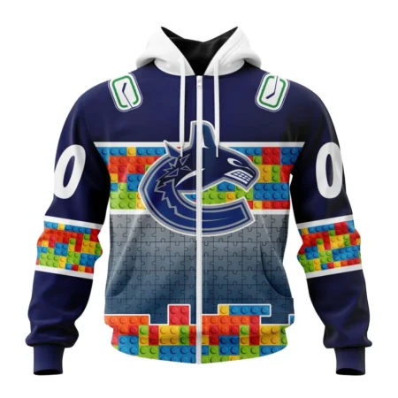 NHL Personalized Name And Number, Vancouver Canucks Special Autism Awareness Design ,QTNHL Personalized Name And Number,080524B269