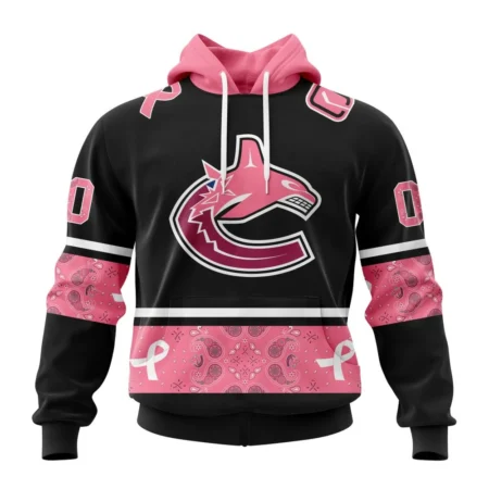 NHL Vancouver Canucks, Specialized Design In Classic Style With Paisley, In October We Wear Pink Breast Cancer,QTNHL080524A392