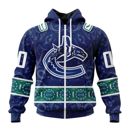 NHL Personalized Name And Number, Vancouver Canucks Special Design With Canadian Aboriginal Art,QTNHL Personalized Name And Number,080524B60