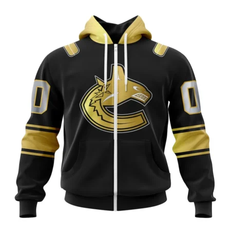 NHL Personalized Name And Number, Vancouver Canucks Special Black And Gold Design,QTNHL Personalized Name And Number,080524B758