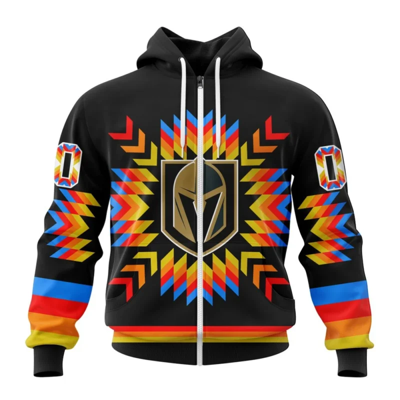 NHL Personalized Name And Number, Vegas Golden Knights Special Design With Native Pattern,QTNHL Personalized Name And Number,080524B1013