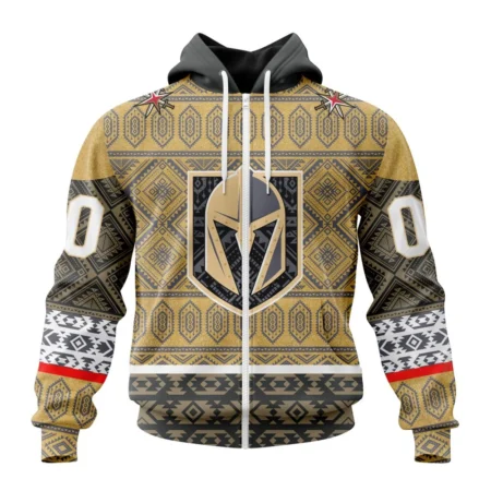 NHL Personalized Name And Number, Vegas Golden Knights Special Design With Native Pattern,QTNHL Personalized Name And Number,080524B1294