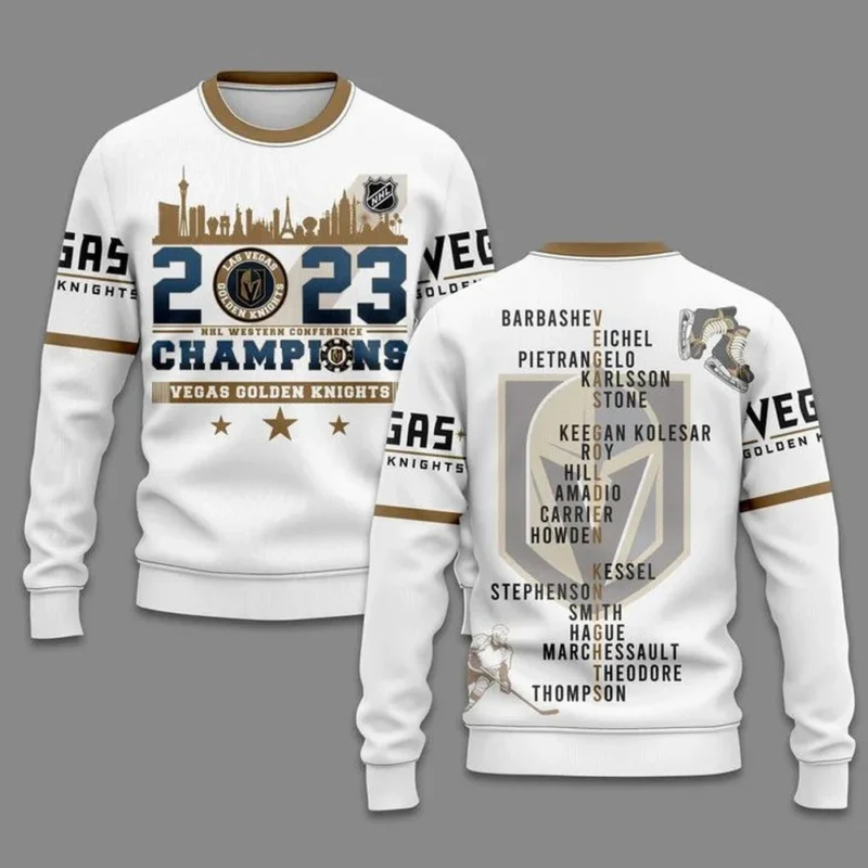 NHL Personalized Name And Number, Vegas Golden Knights Western Conference Champions White,QTNHL Personalized Name And Number,080524B2158