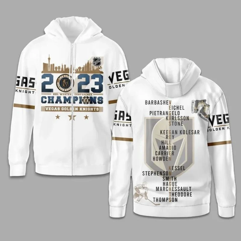 NHL Personalized Name And Number, Vegas Golden Knights Western Conference Champions White,QTNHL Personalized Name And Number,080524B2158