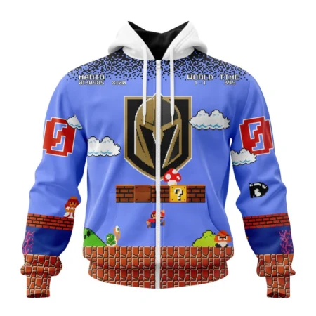 NHL Personalized Name And Number, Vegas Golden Knights Special Kits With Super Mario Game Design,QTNHL Personalized Name And Number,080524B2437