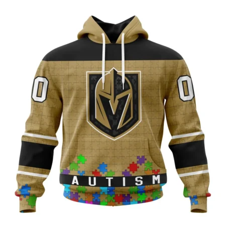 NHL Vegas Golden Knights, Specialized Unisex Kits Hockey Fights Against Autism,QTNHL080524A2645