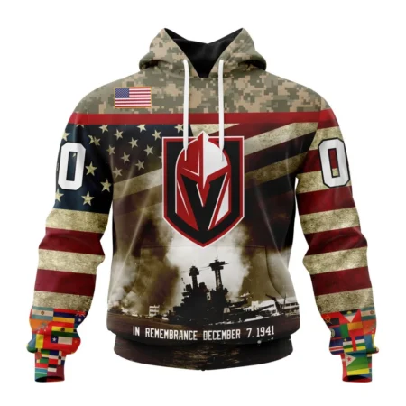 NHL Vegas Golden Knights, Specialized Unisex Kits Remember Pearl Harbor,QTNHL080524A2974