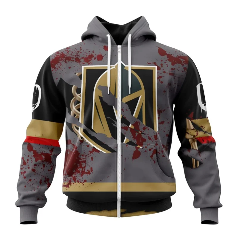 NHL Vegas Golden Knights, Specialized Design Jersey With Your Ribs For Halloween,QTNHL 080524B3493