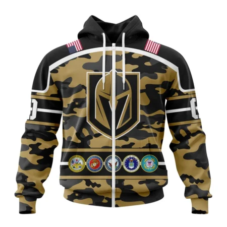 NHL Vegas Golden Knights, Specialized Design Wih Camo Team Color And Military Force Logo,QTNHL 080524B3521