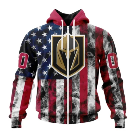 NHL Personalized Name And Number, Vegas Golden Knights Special Design For Independence Day The Fourth Of July,QTNHL Personalized Name And Number,080524B475