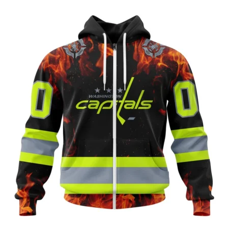 NHL Personalized Name And Number, Washington Capitals Special Design Honoring Firefighters,QTNHL Personalized Name And Number,080524B1076