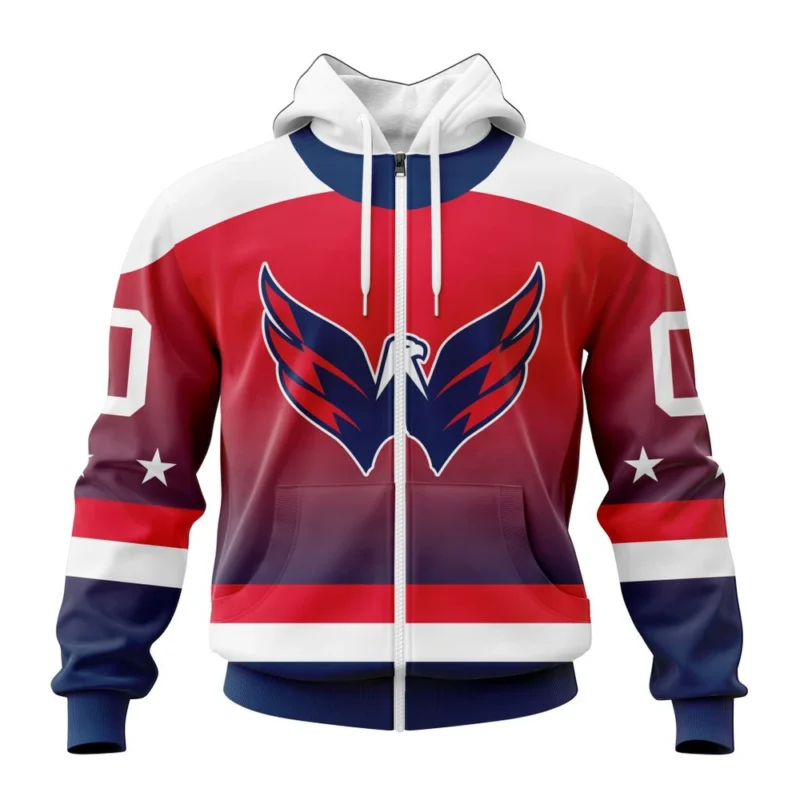 NHL Personalized Name And Number, Washington Capitals Personalize Gradient Series Concept,QTNHL Personalized Name And Number,080524B1336