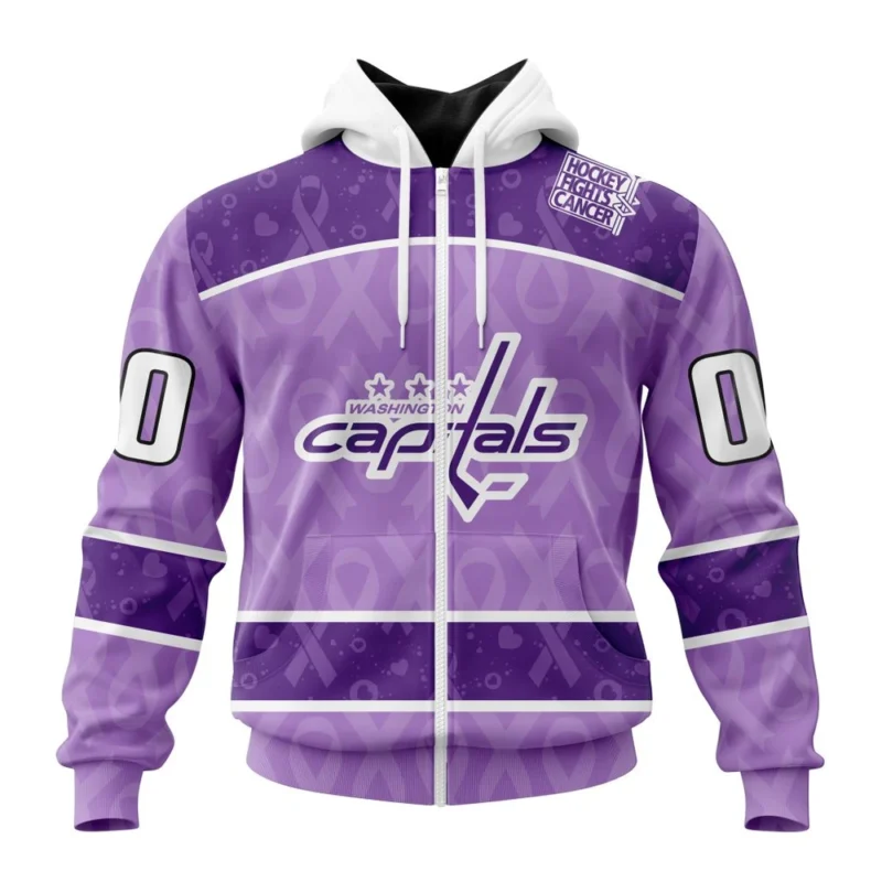 NHL Personalized Name And Number, Washington Capitals New Lavender Hockey Fight Cancer,QTNHL Personalized Name And Number,080524B1470