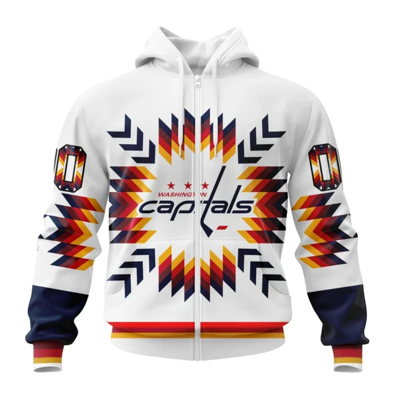 NHL Personalized Name And Number, Washington Capitals Special Design With Native Pattern,QTNHL Personalized Name And Number,080524B1568