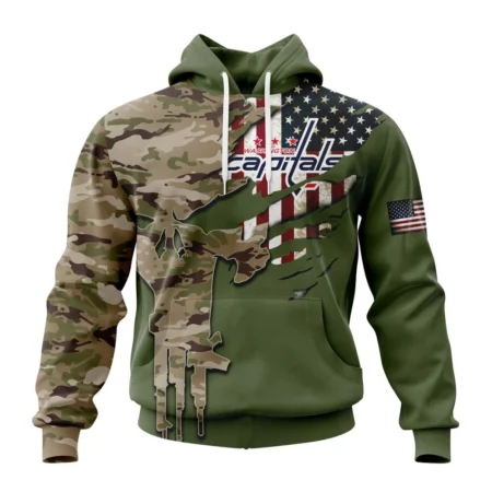 NHL Washington Capitals Special Camo Skull Design,QTNHL080524A1700