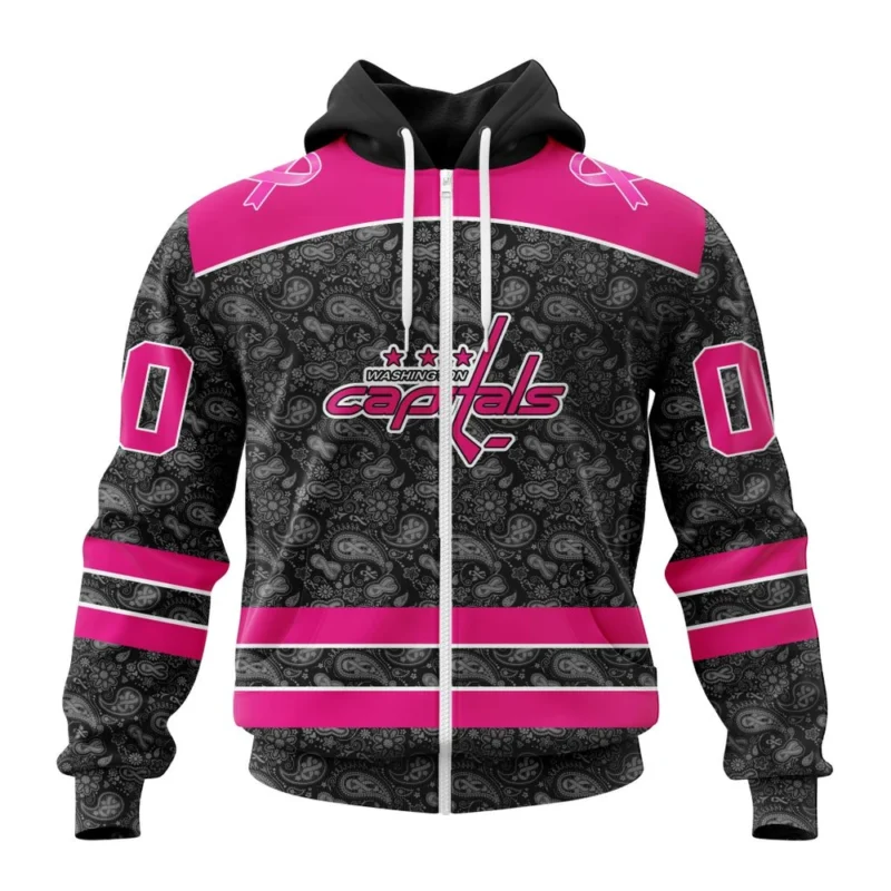 NHL Personalized Name And Number, Washington Capitals Special Pink In The Rink Fight Breast Cancer,QTNHL Personalized Name And Number,080524B2074