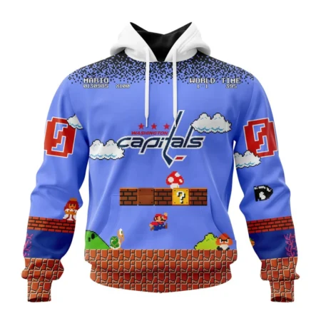 NHL Washington Capitals Special Kits With Super Mario Game Design,QTNHL080524A2436