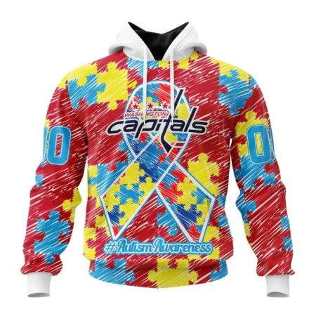 NHL Washington Capitals Special Autism Awareness Design,QTNHL080524A2461