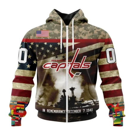 NHL Washington Capitals, Specialized Unisex Kits Remember Pearl Harbor,QTNHL 080524B2973