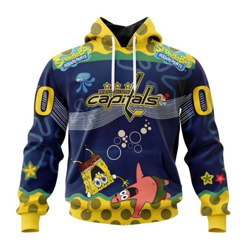 NHL Washington Capitals, Specialized Jersey With Spongebob,QTNHL080524A3311