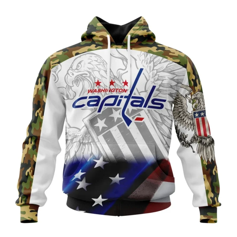 NHL Washington Capitals, Specialized Design With Our America Flag And Our America Eagle,QTNHL080524A3435