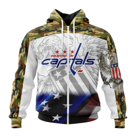 NHL Washington Capitals, Specialized Design With Our America Flag And Our America Eagle,QTNHL 080524B3435