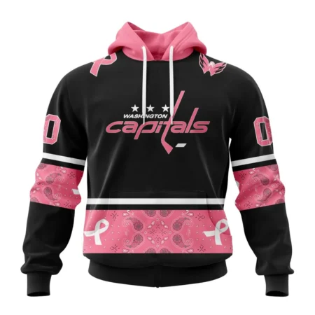 NHL Washington Capitals, Specialized Design In Classic Style With Paisley, In October We Wear Pink Breast Cancer,QTNHL080524A3490