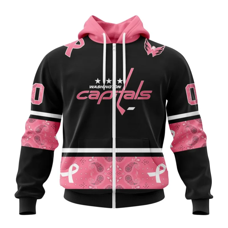 NHL Washington Capitals, Specialized Design In Classic Style With Paisley, In October We Wear Pink Breast Cancer,QTNHL 080524B3490