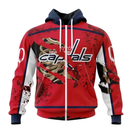 NHL Washington Capitals, Specialized Design Jersey With Your Ribs For Halloween,QTNHL 080524B3492