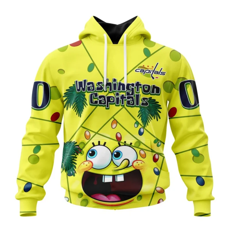 Washington Capitals, Specialized Jersey With Spongebob ,QTNHL080524A368