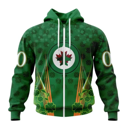 NHL Personalized Name And Number, Winnipeg Jets Special Design For St. Patrick' Day,QTNHL Personalized Name And Number,080524B1137