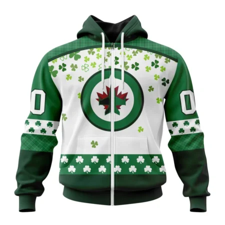 NHL Personalized Name And Number, Winnipeg Jets Special Design For St. Patrick Day,QTNHL Personalized Name And Number,080524B1230