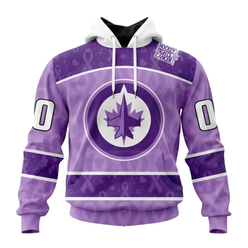 NHL Winnipeg Jets New Lavender Hockey Fight Cancer,QTNHL080524A1469