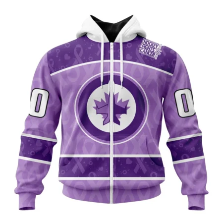 NHL Personalized Name And Number, Winnipeg Jets New Lavender Hockey Fight Cancer,QTNHL Personalized Name And Number,080524B1469