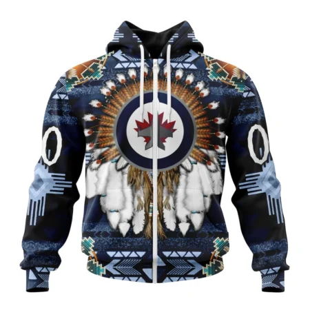 NHL Personalized Name And Number, Winnipeg Jets Special Native Costume Design,QTNHL Personalized Name And Number,080524B15