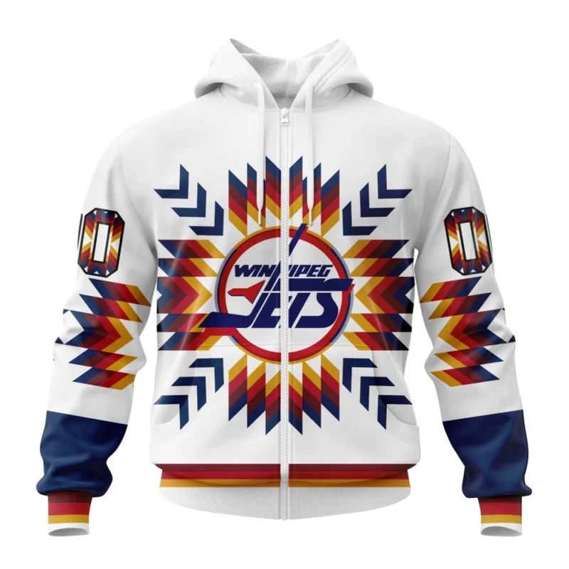 NHL Personalized Name And Number, Winnipeg Jets Special Design With Native Pattern,QTNHL Personalized Name And Number,080524B1567