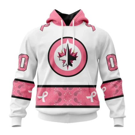 NHL Winnipeg Jets In Classic Style With Paisley, In October We Wear Pink Breast Cancer,QTNHL080524A1656