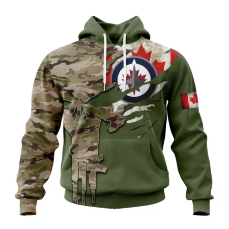 NHL Winnipeg Jets Special Camo Skull Design,QTNHL080524A1699