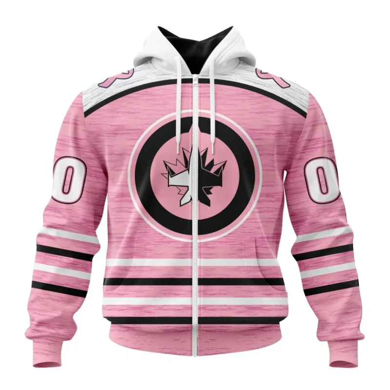 NHL Personalized Name And Number, Winnipeg Jets Special Pink Fight Breast Cancer Design,QTNHL Personalized Name And Number,080524B1729