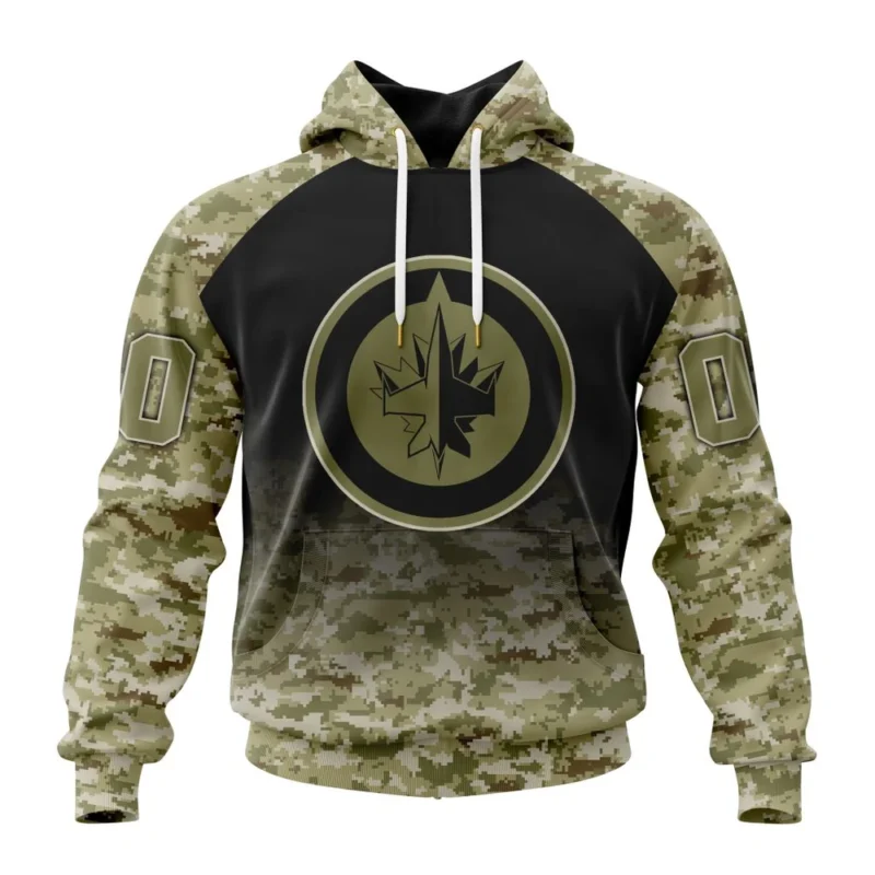 NHL Winnipeg Jets Special Camo Design For Remembrance Day,QTNHL080524A1763