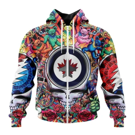 NHL Personalized Name And Number, Winnipeg Jets Special Grateful Dead Design,QTNHL Personalized Name And Number,080524B1879