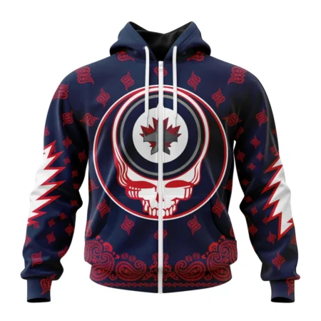 NHL Personalized Name And Number, Winnipeg Jets Special Grateful Dead Design,QTNHL Personalized Name And Number,080524B1899