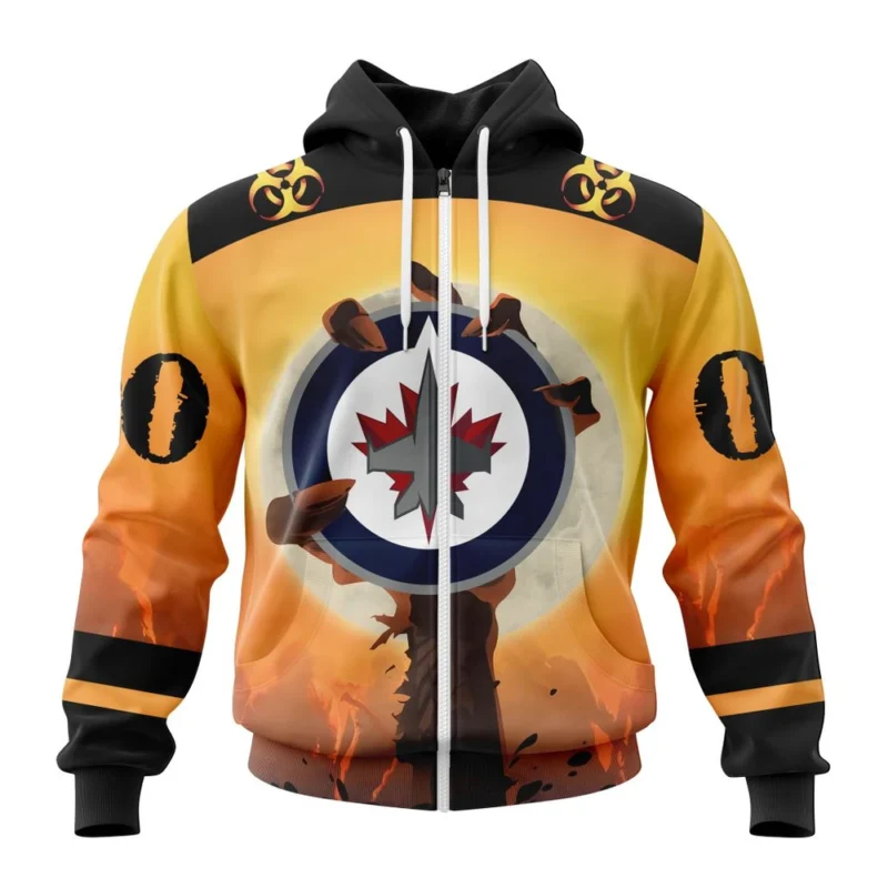 NHL Personalized Name And Number, Winnipeg Jets Special Zombie Design For Halloween,QTNHL Personalized Name And Number,080524B1923