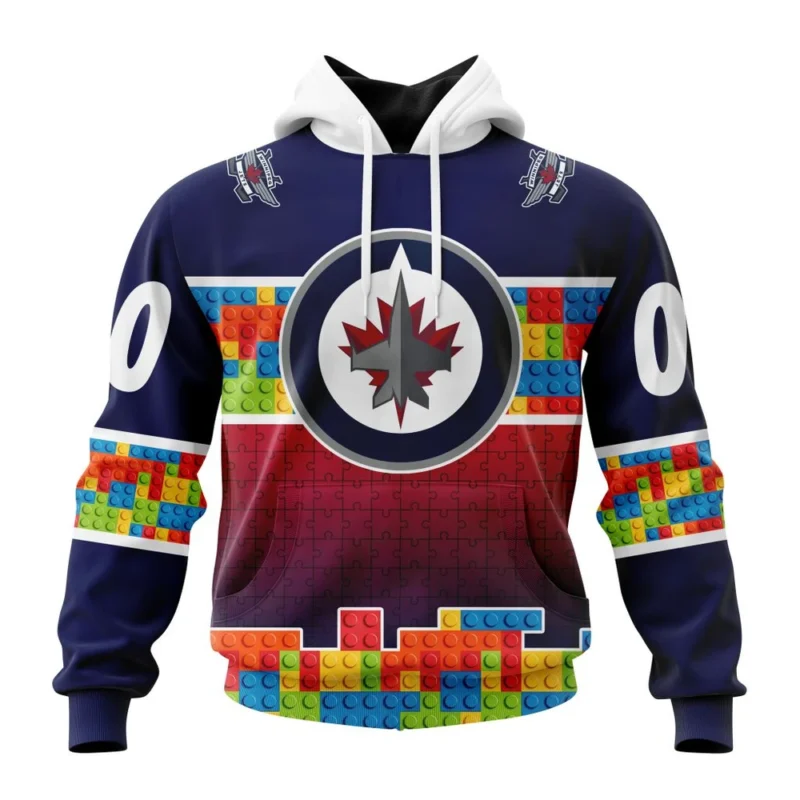 NHL Winnipeg Jets Special Autism Awareness Design ,QTNHL080524A2224