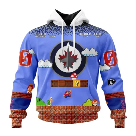 NHL Winnipeg Jets Special Kits With Super Mario Game Design,QTNHL080524A2435