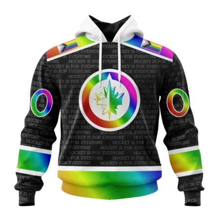 NHL Winnipeg Jets Special Pride Design Hockey Is For Everyone,QTNHL080524A2696