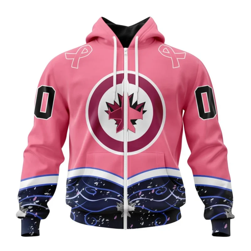 NHL Personalized Name And Number, Winnipeg Jets, Specialized Unisex For Hockey Fights Cancer,QTNHL Personalized Name And Number,080524B2811