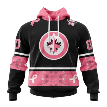 NHL Winnipeg Jets, Specialized Design In Classic Style With Paisley, In October We Wear Pink Breast Cancer,QTNHL080524A3489